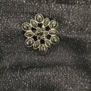 Flexi Black and Silver Gem Brooch